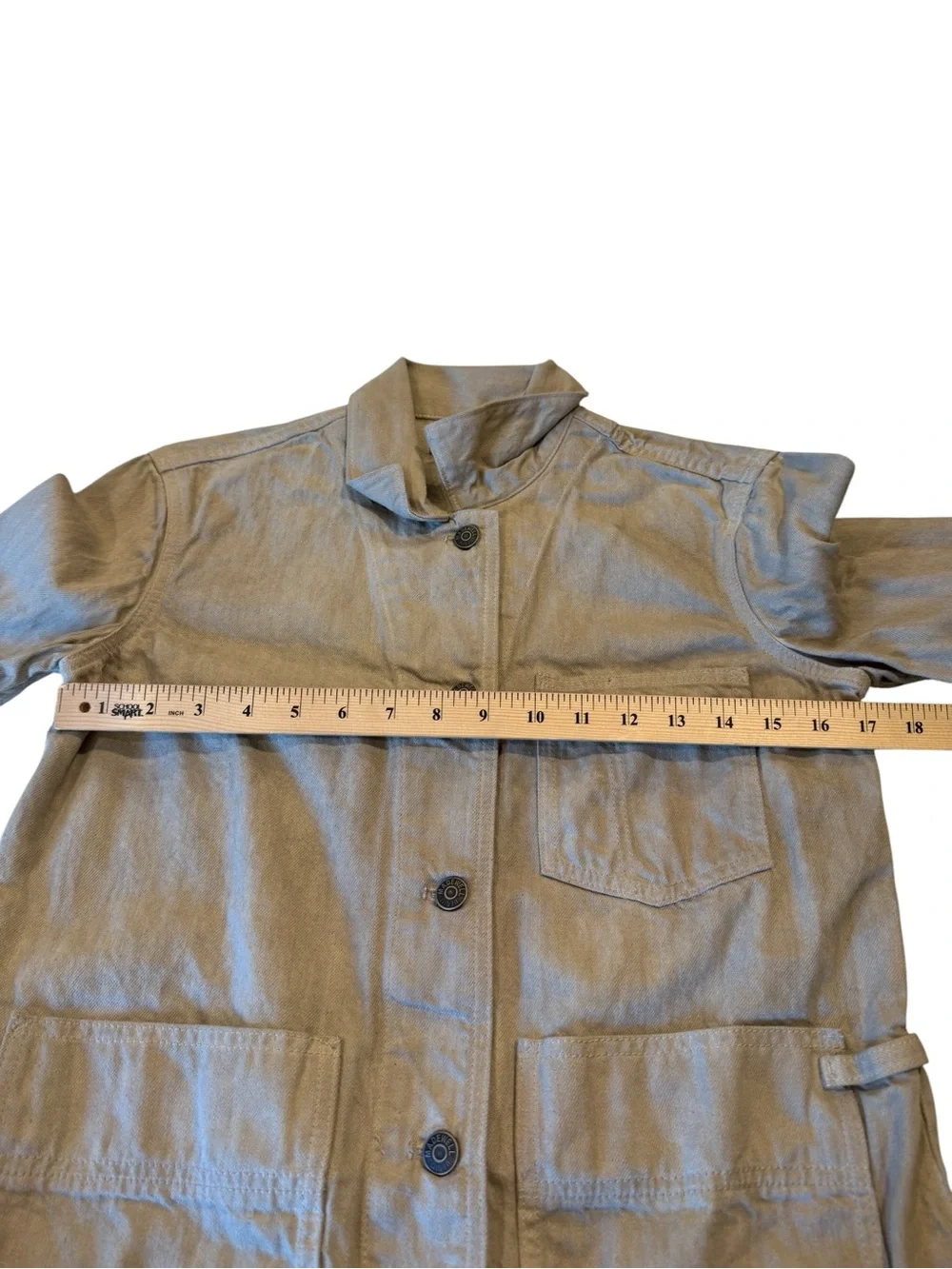 Madewell x MN Dye Studio Denim Chore Coat Hand Dyed Jacket Beige XS NWT